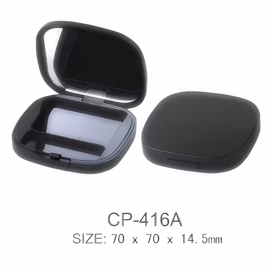 Square Plastic Eyeshadow Compact Container with Mirror
