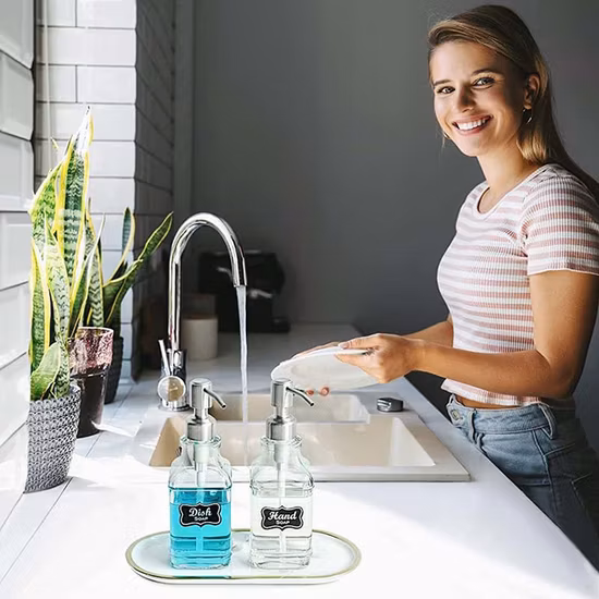Hot Sale 330ml Stainless Steel Hand Soap Dispenser Pump Bottle for Round Glass Bottle